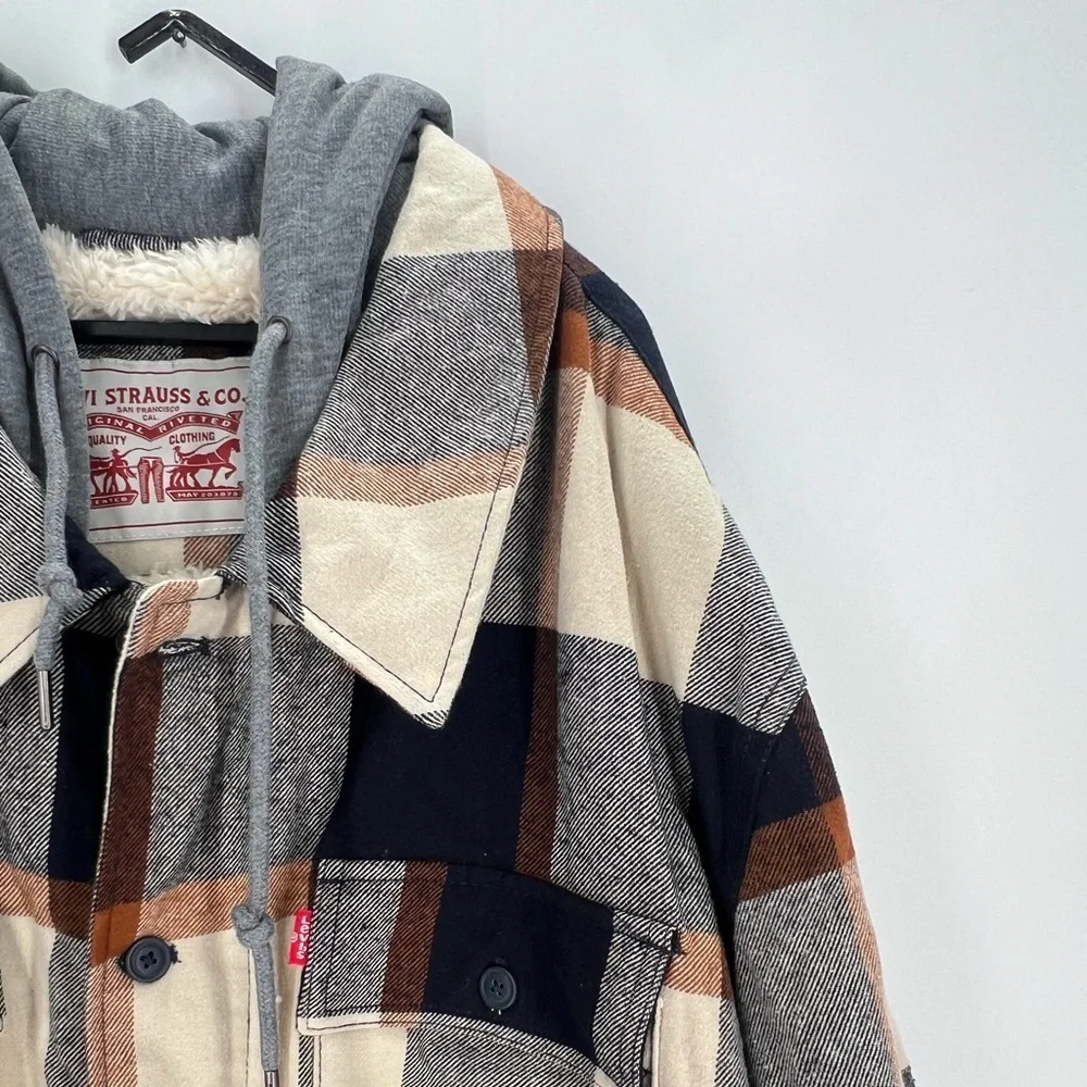 Levi’s Plaid Sherpa Lined Hoodie Multicolor Jacket